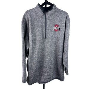Antigua Ohio State Fleece Buckeyes Men's Size 3XL Gray Quarter Zip Pullover